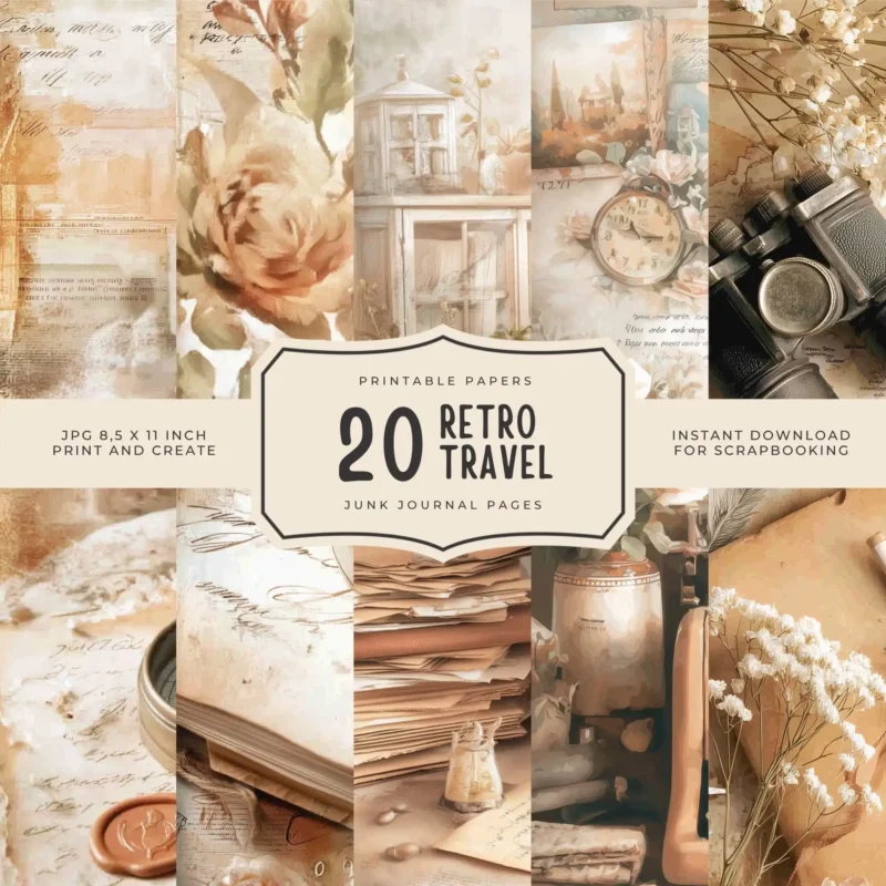 20 RETRO TRAVEL PAPERS