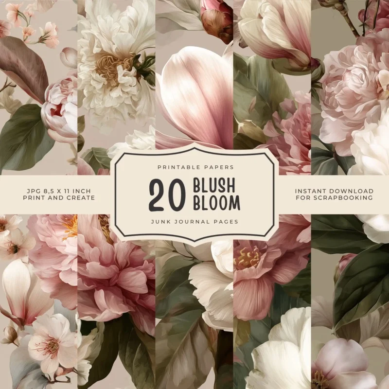 20 BLUSH BLOOM PAPERS