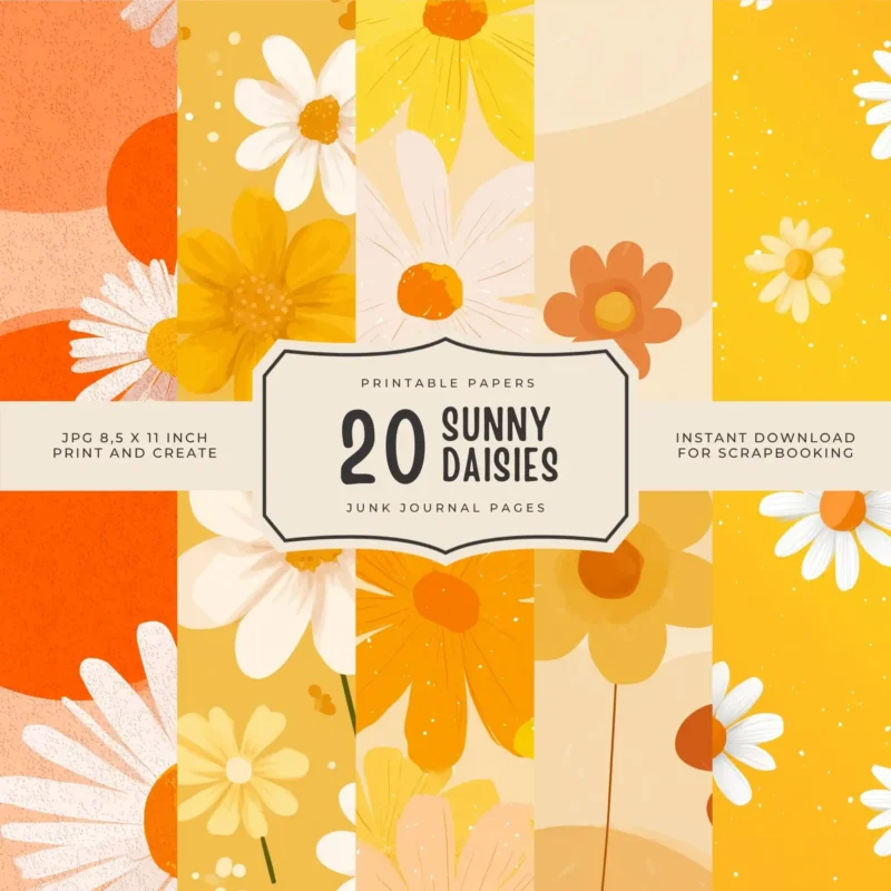 20 SUNNY DAISIES PAPERS