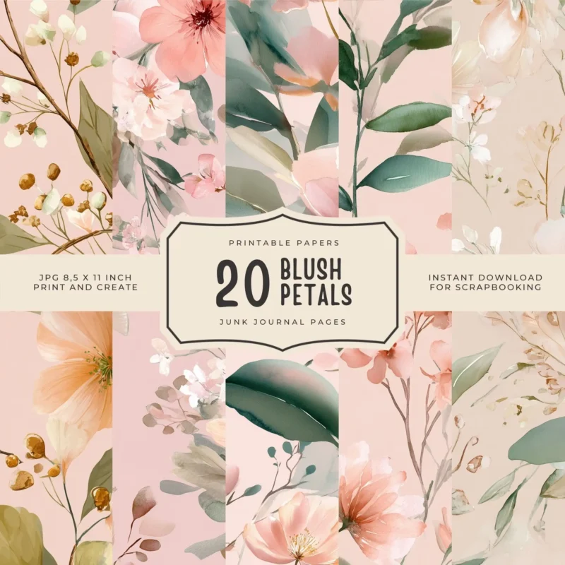 20 BLUSH PETALS PAPERS