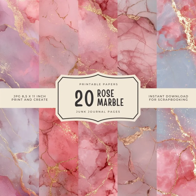 20 ROSE MARBLE PAPERS