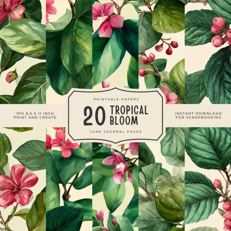 20 TROPICAL BLOOM PAPERS