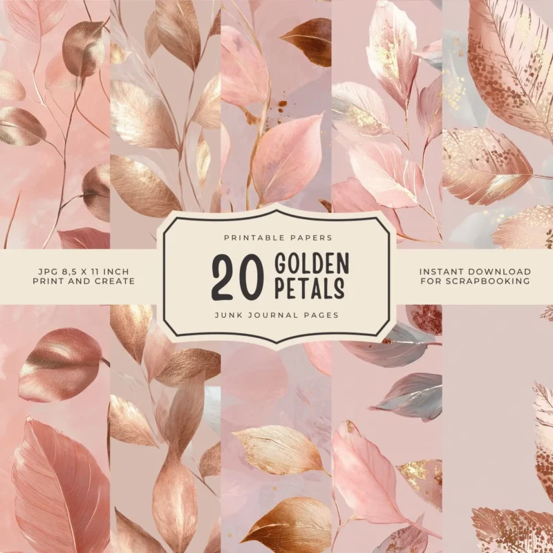 20 GOLDEN PETALS PAPERS