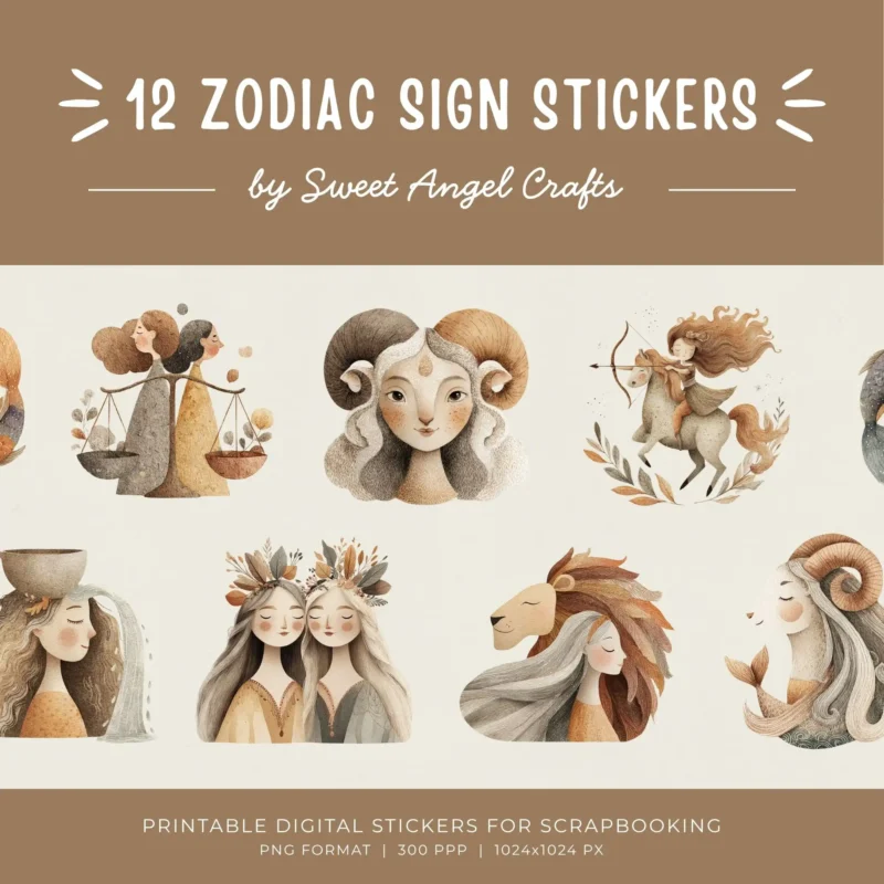 12 ZODIAC SIGN STICKERS