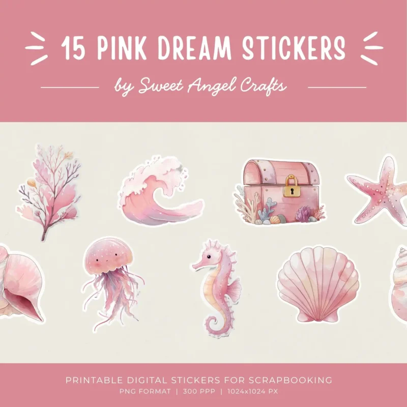 15 PINK DREAM STICKERS