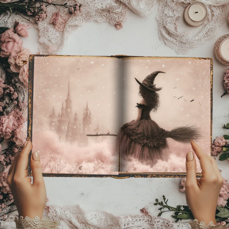 Pink & Sepia Witch